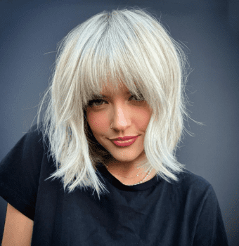 textured blond bob