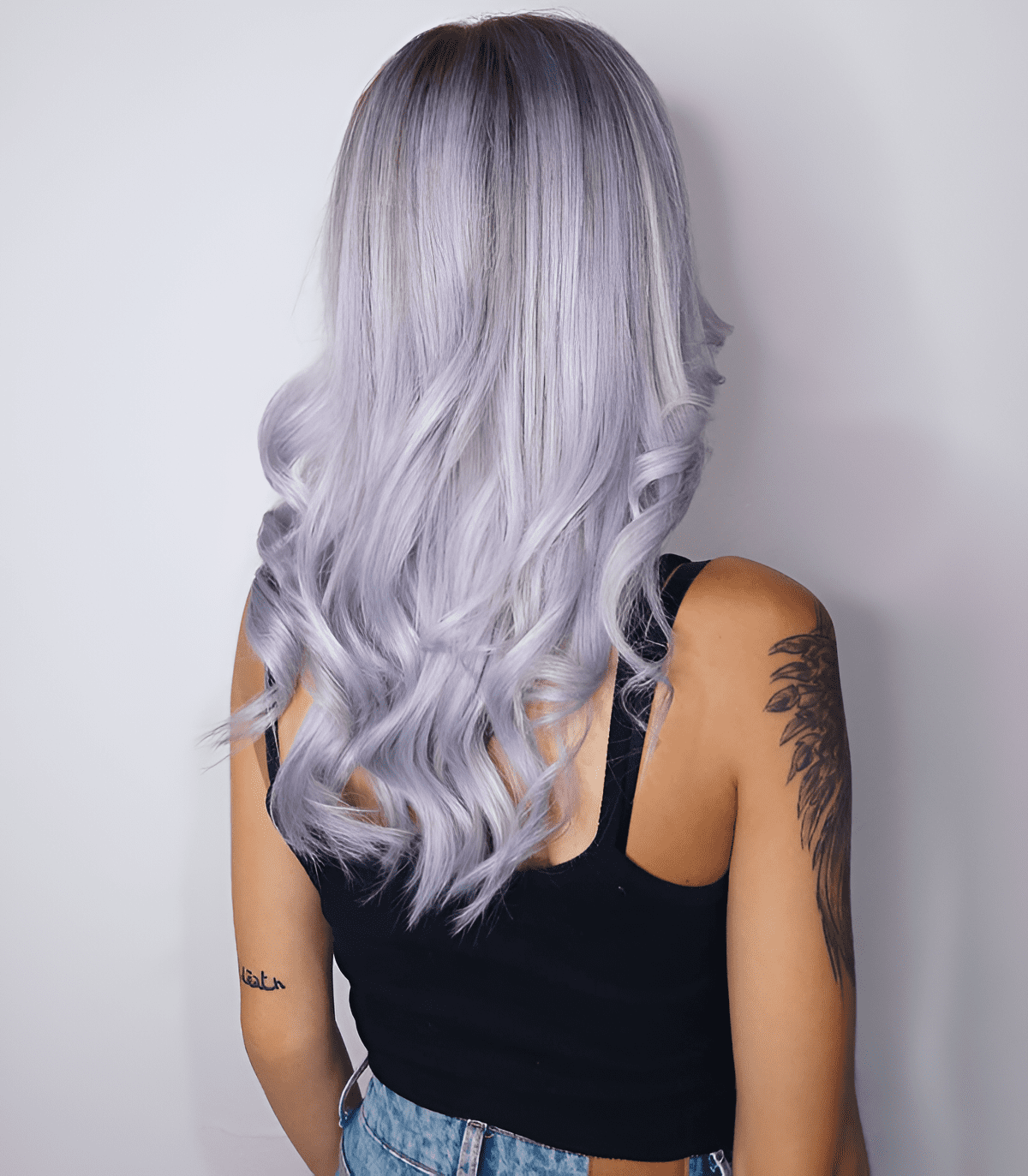 ethereal silver purple waves