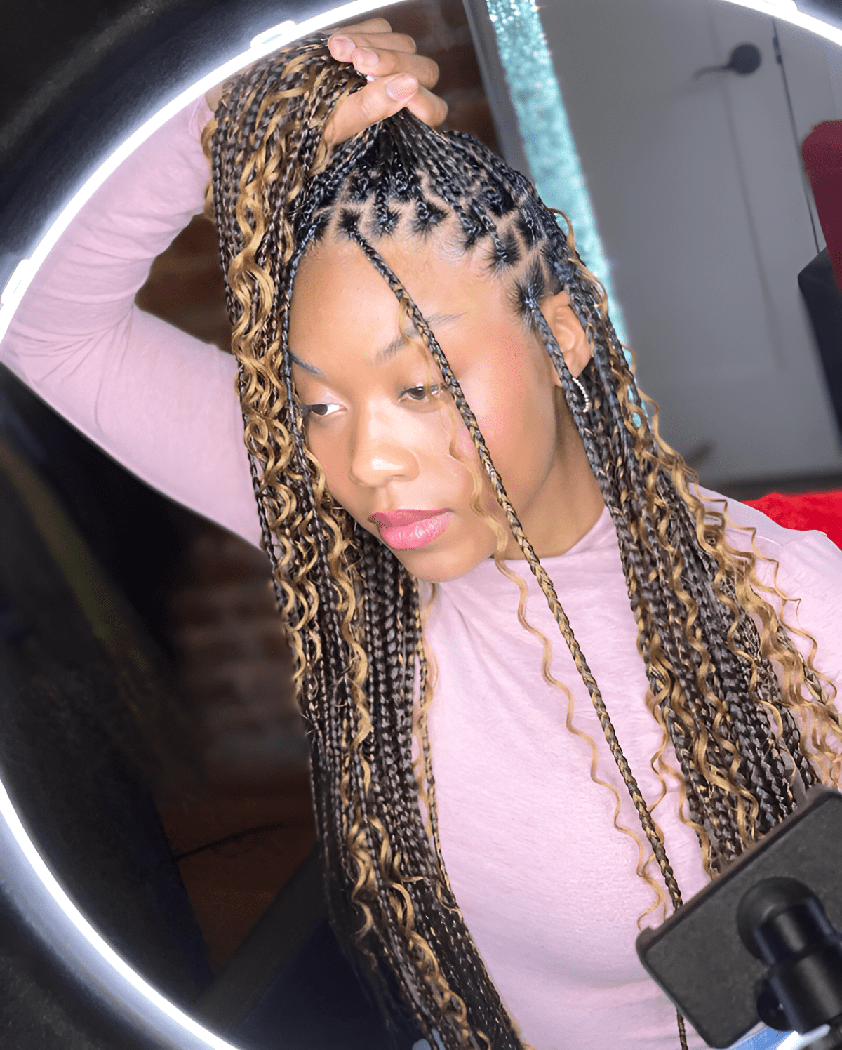 golden geometric boho braids