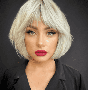 bold platinum textured bob