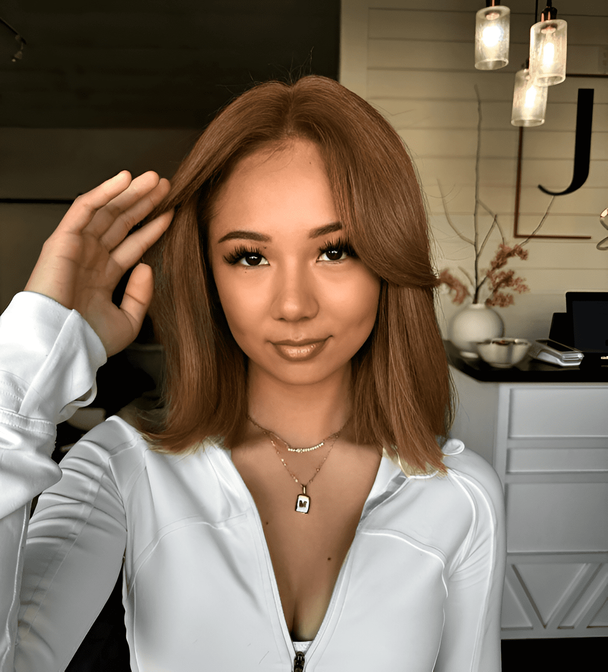 glowing warm honey blonde