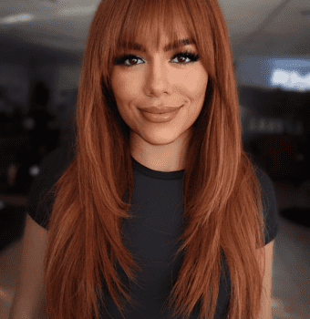 silky strands with bold bangs