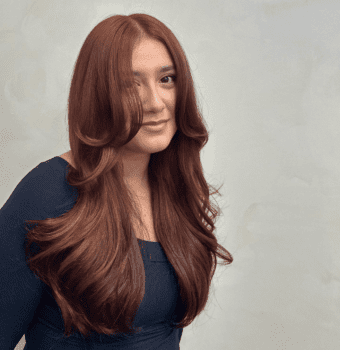 sun kissed auburn layers