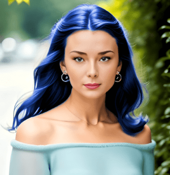 bright blue hairdo
