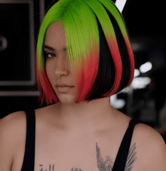 neon contrast bob spectacle