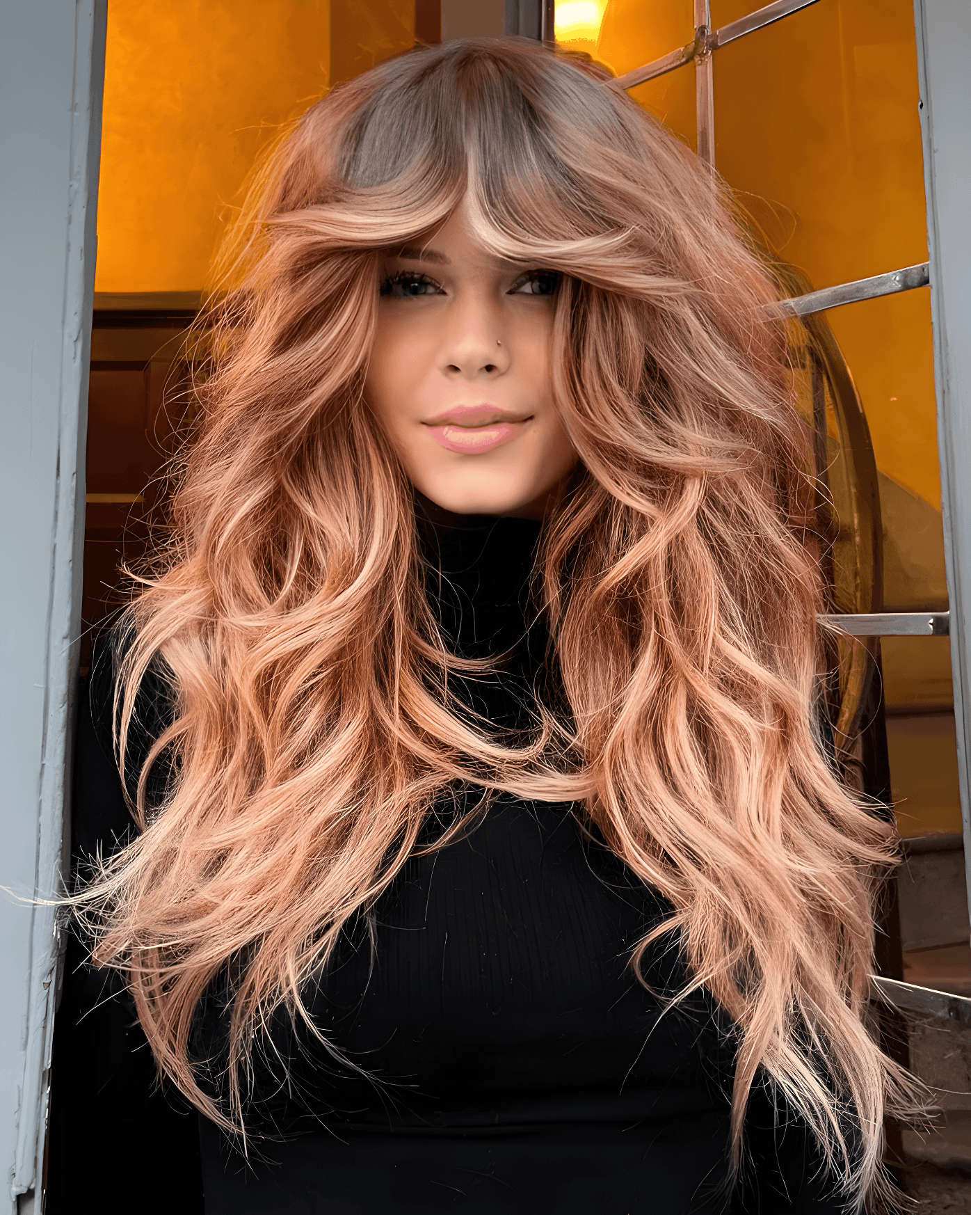 effortless cherry blonde waves