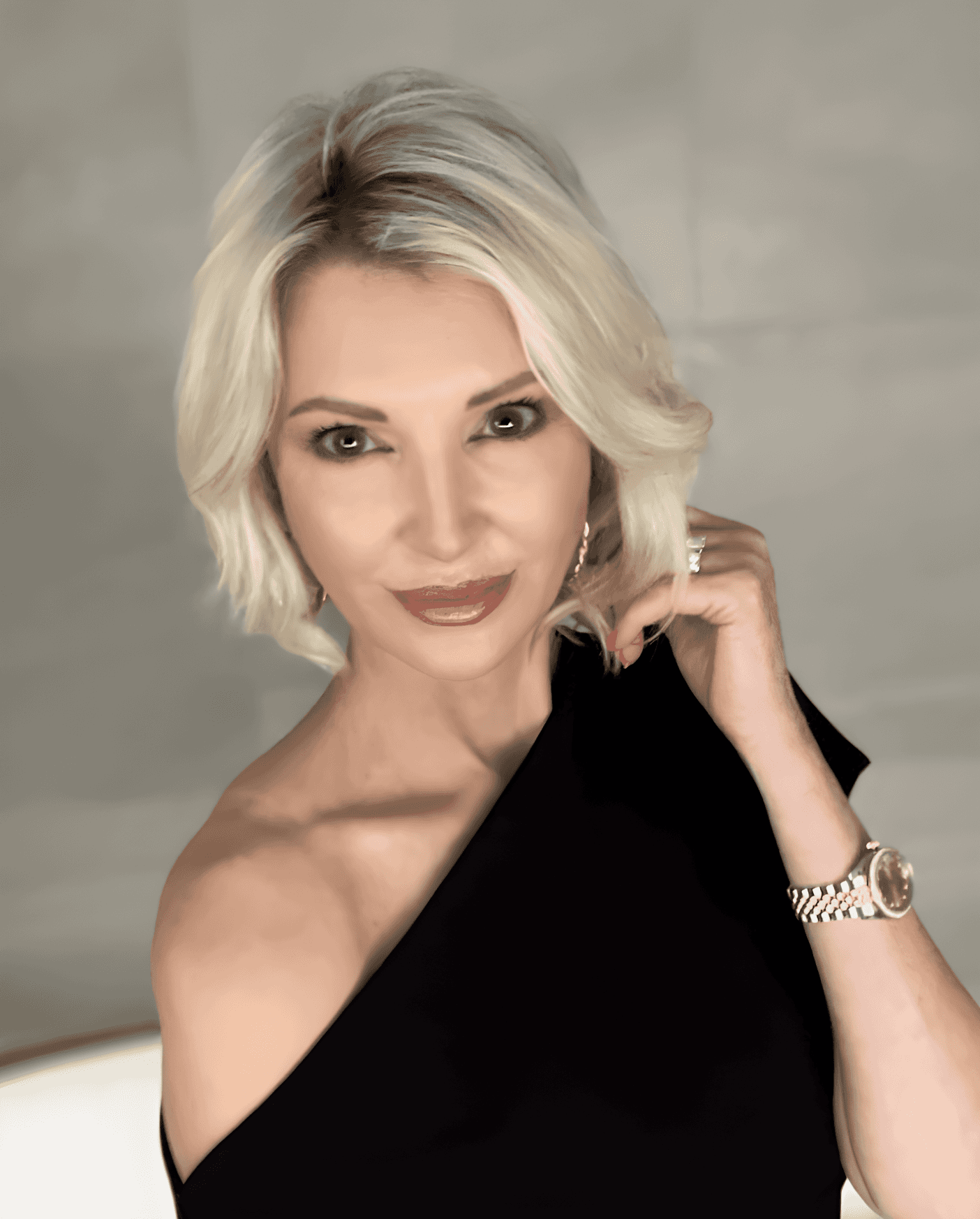 radiant platinum bob beauty