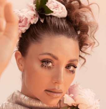 whimsical summer floral updo