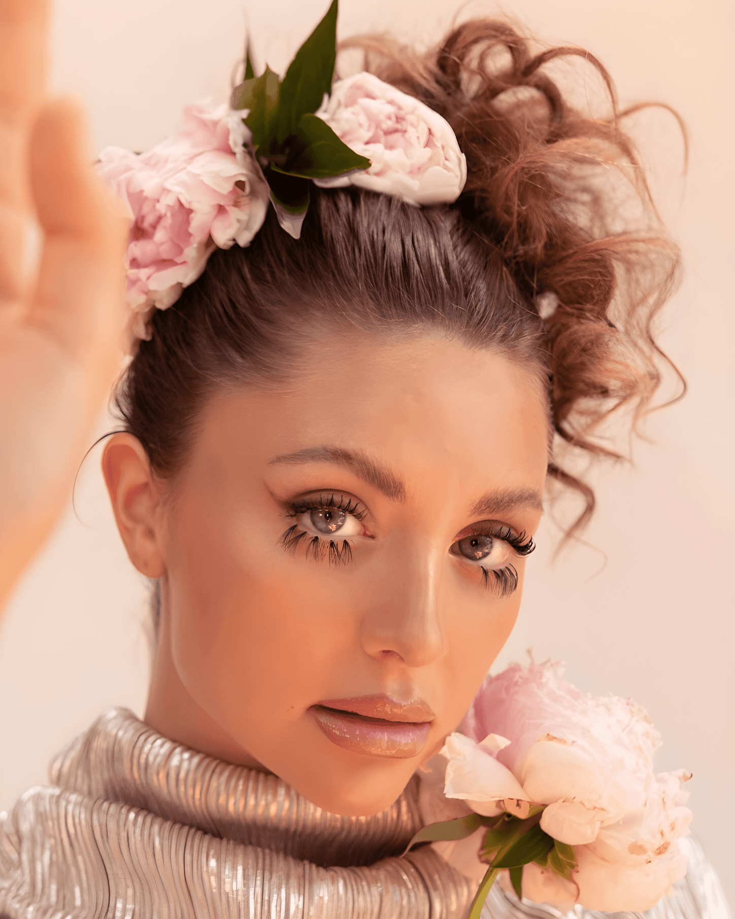 whimsical summer floral updo