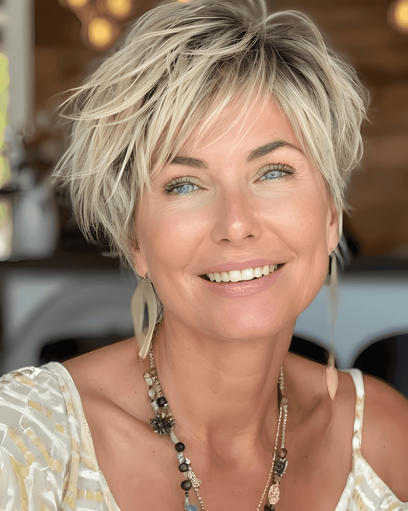 chic vibrant pixie cut