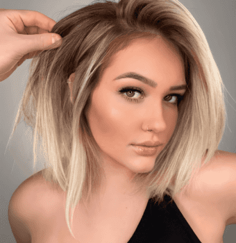 chic textured blonde bob