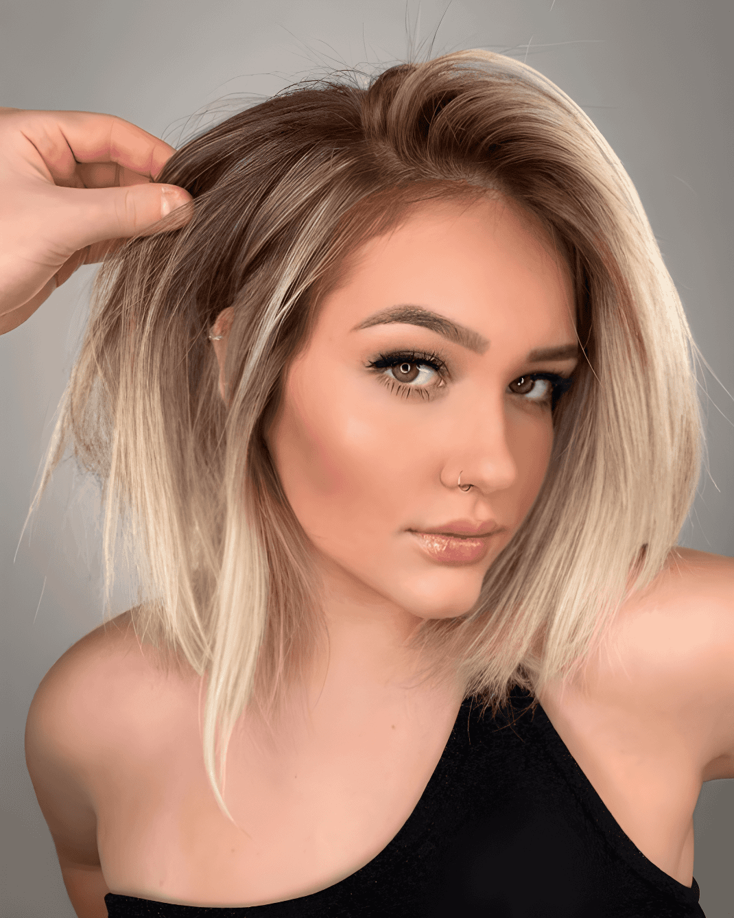 chic textured blonde bob