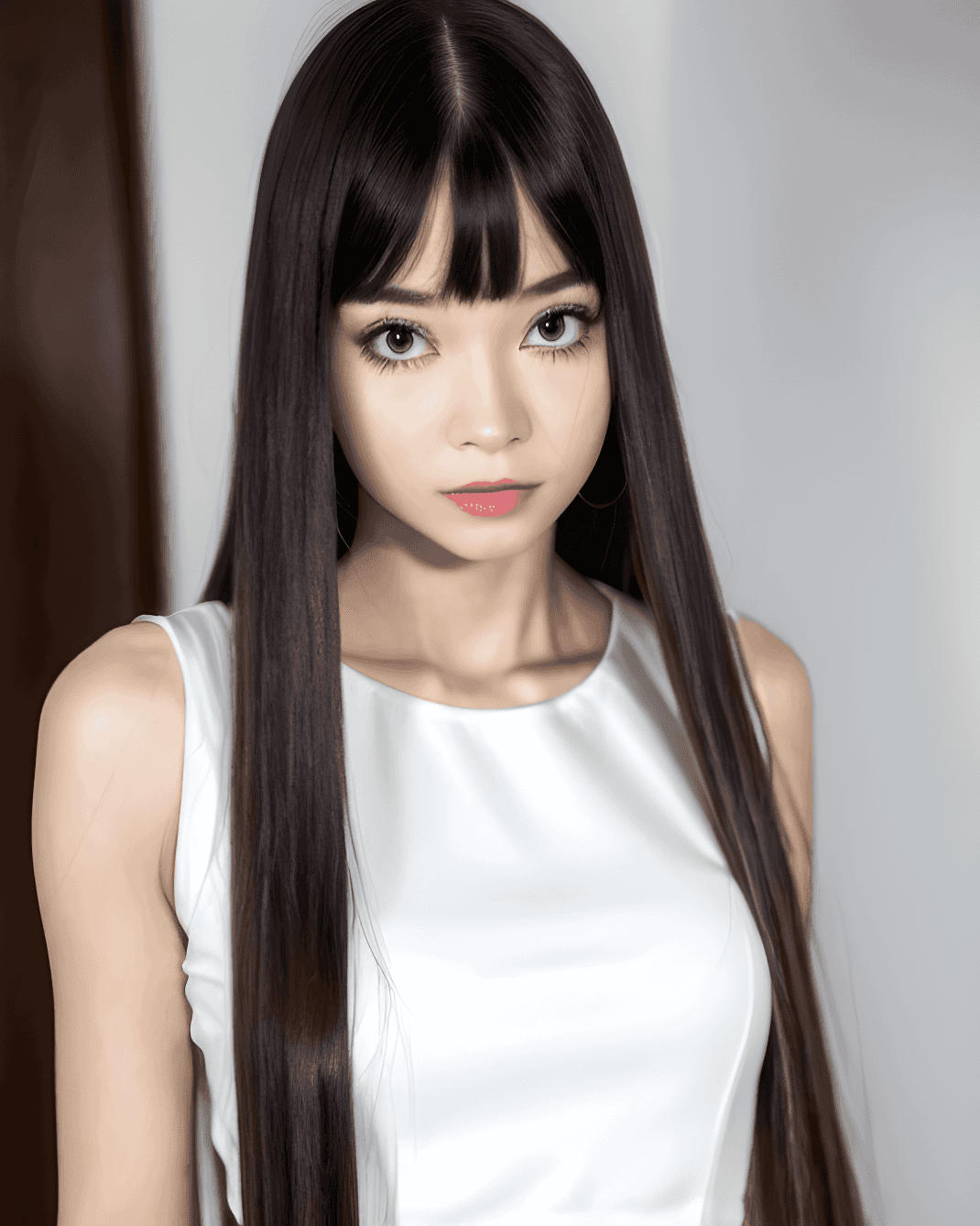elegant face framing bangs