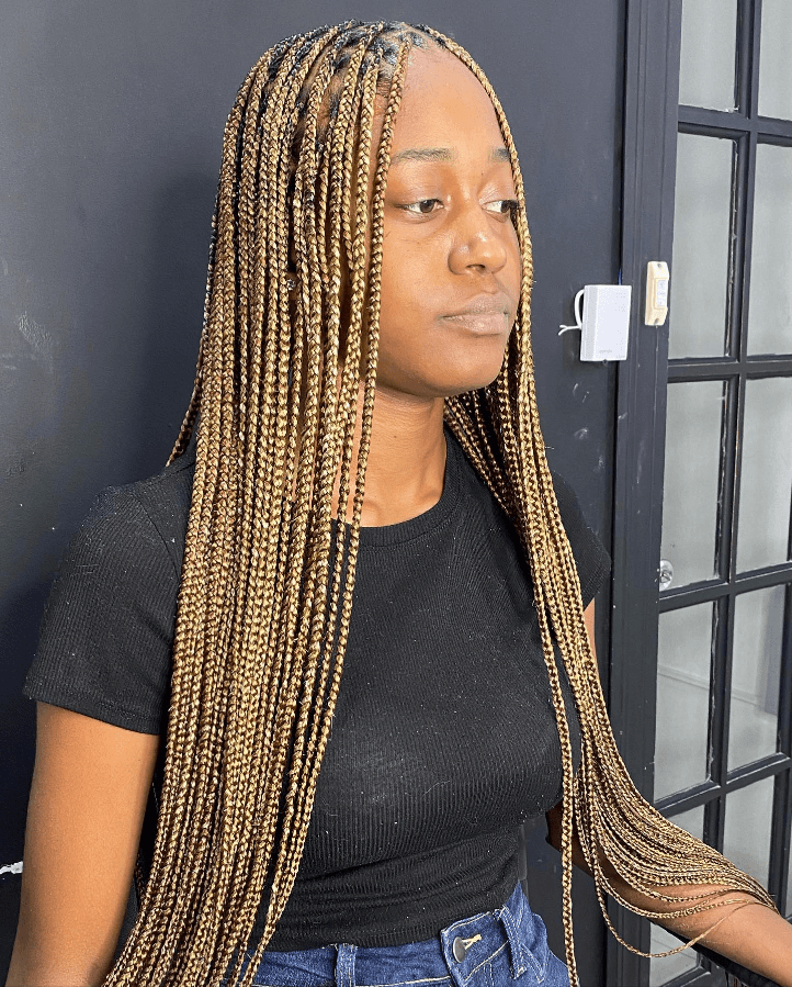 22 Long Hair With Curtain Bangs Styles You’ll AdoreSmall Knotless Braids