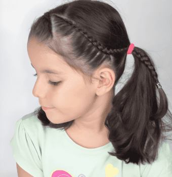 playful braided side ponytails