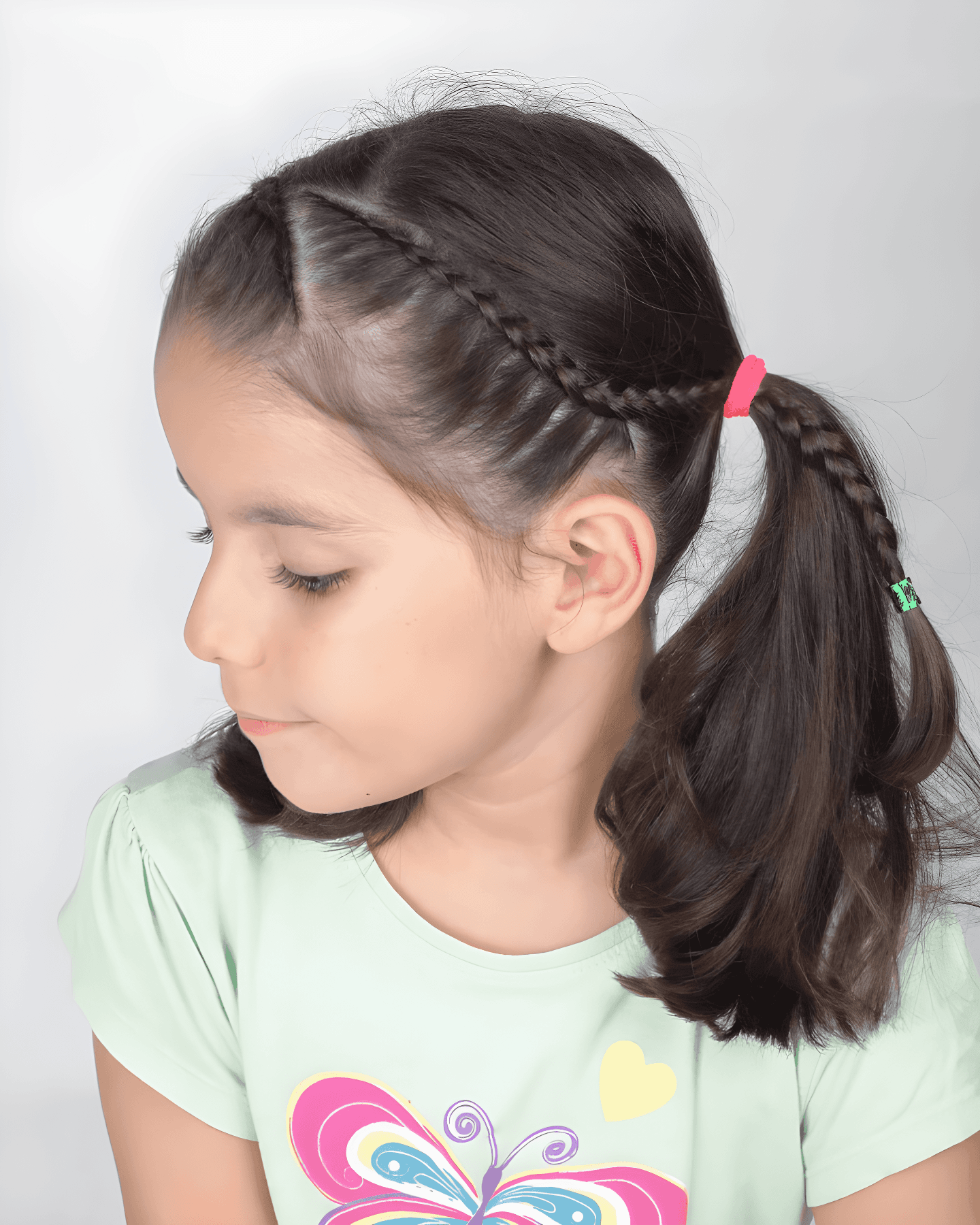 playful braided side ponytails