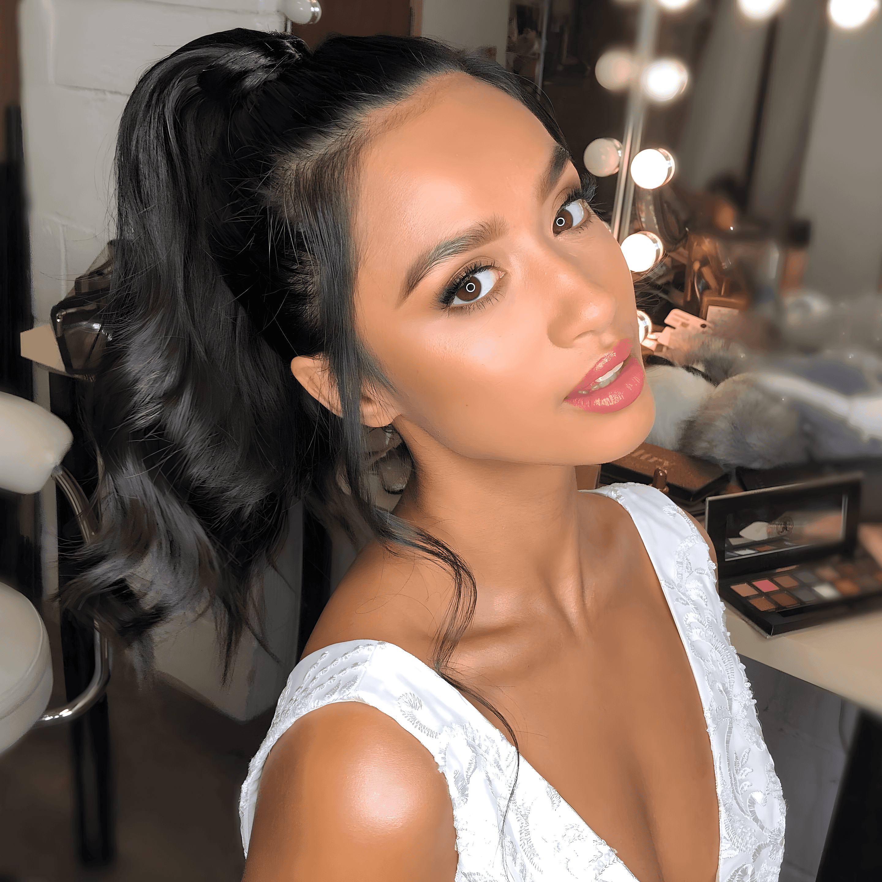 glamorous bridal waves flow