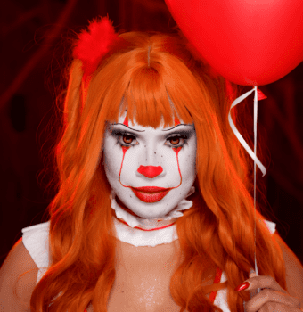whimsical wavy clown hair