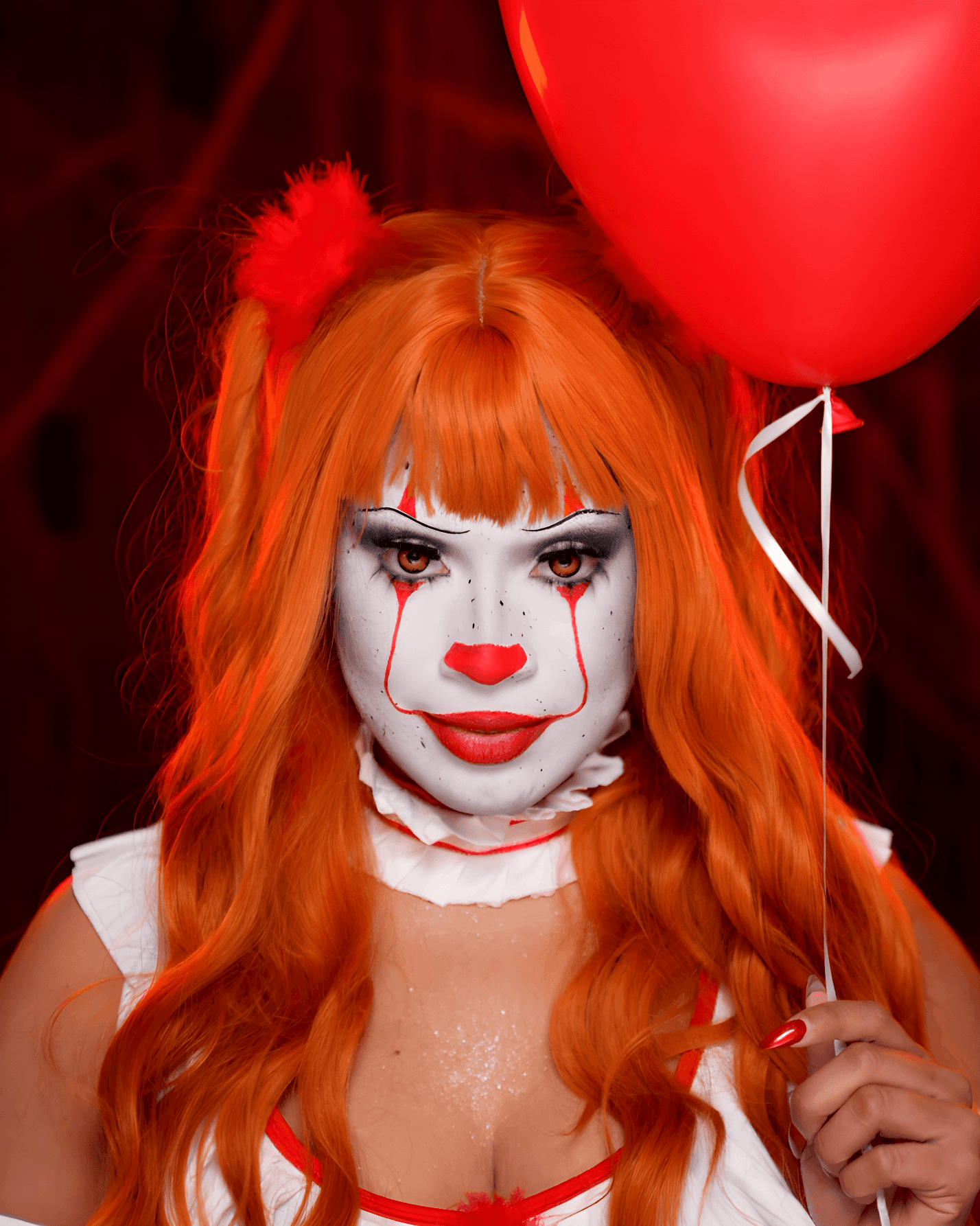 whimsical wavy clown hair