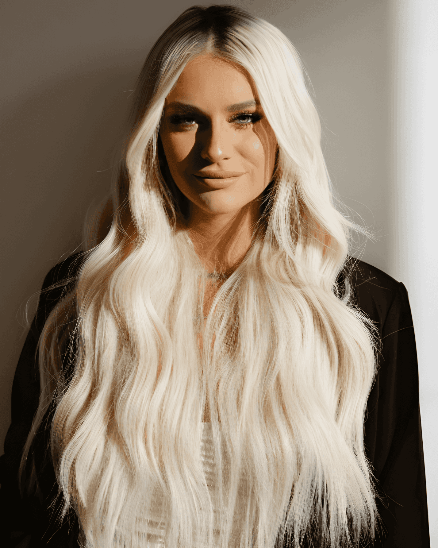 wintry blonde waves elegance