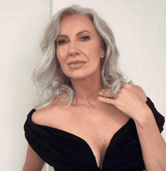 elegant silver curls flowing