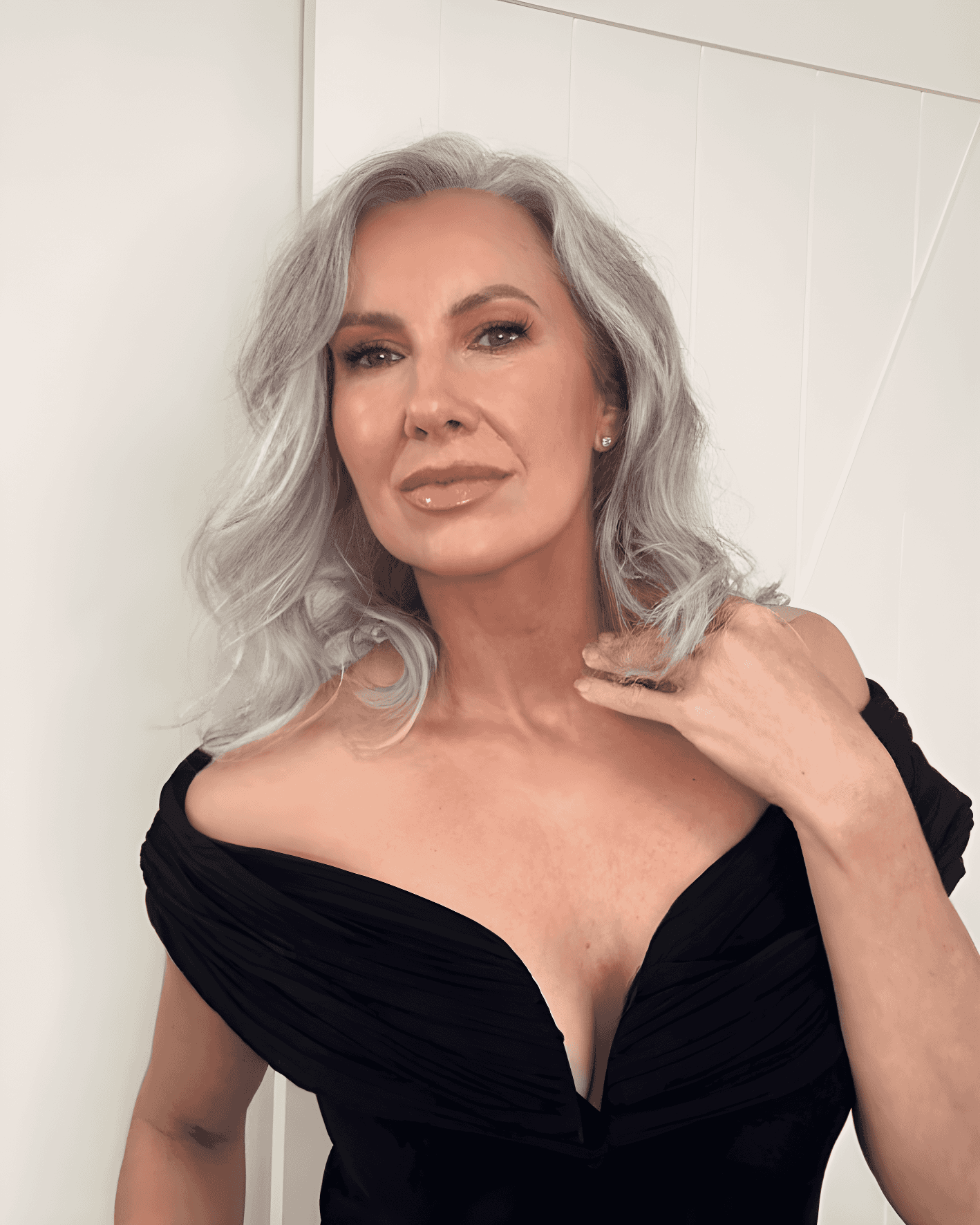 elegant silver curls flowing