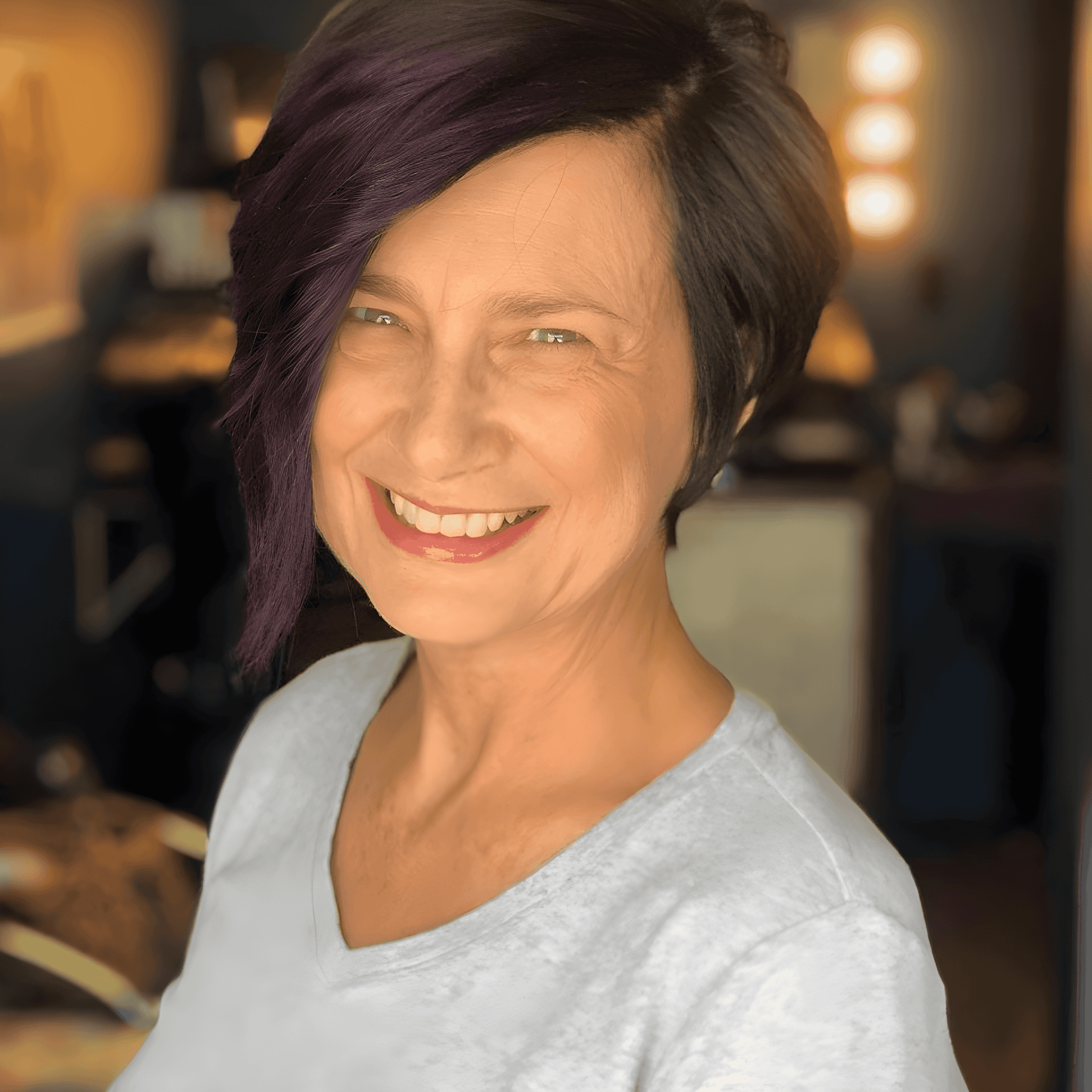 bold purple asymmetrical elegance