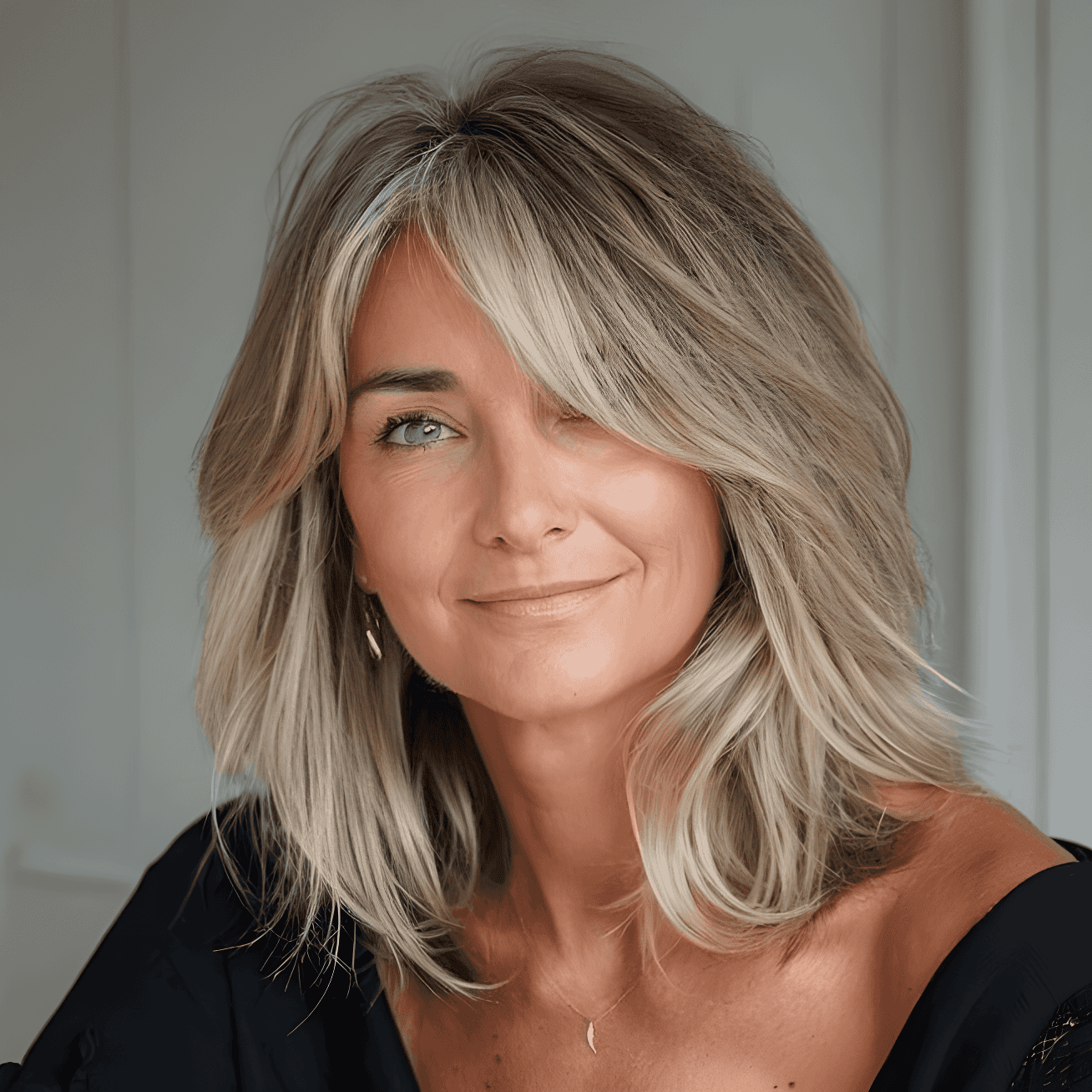 effortless layered bob style
