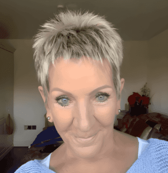 edgy blonde pixie style