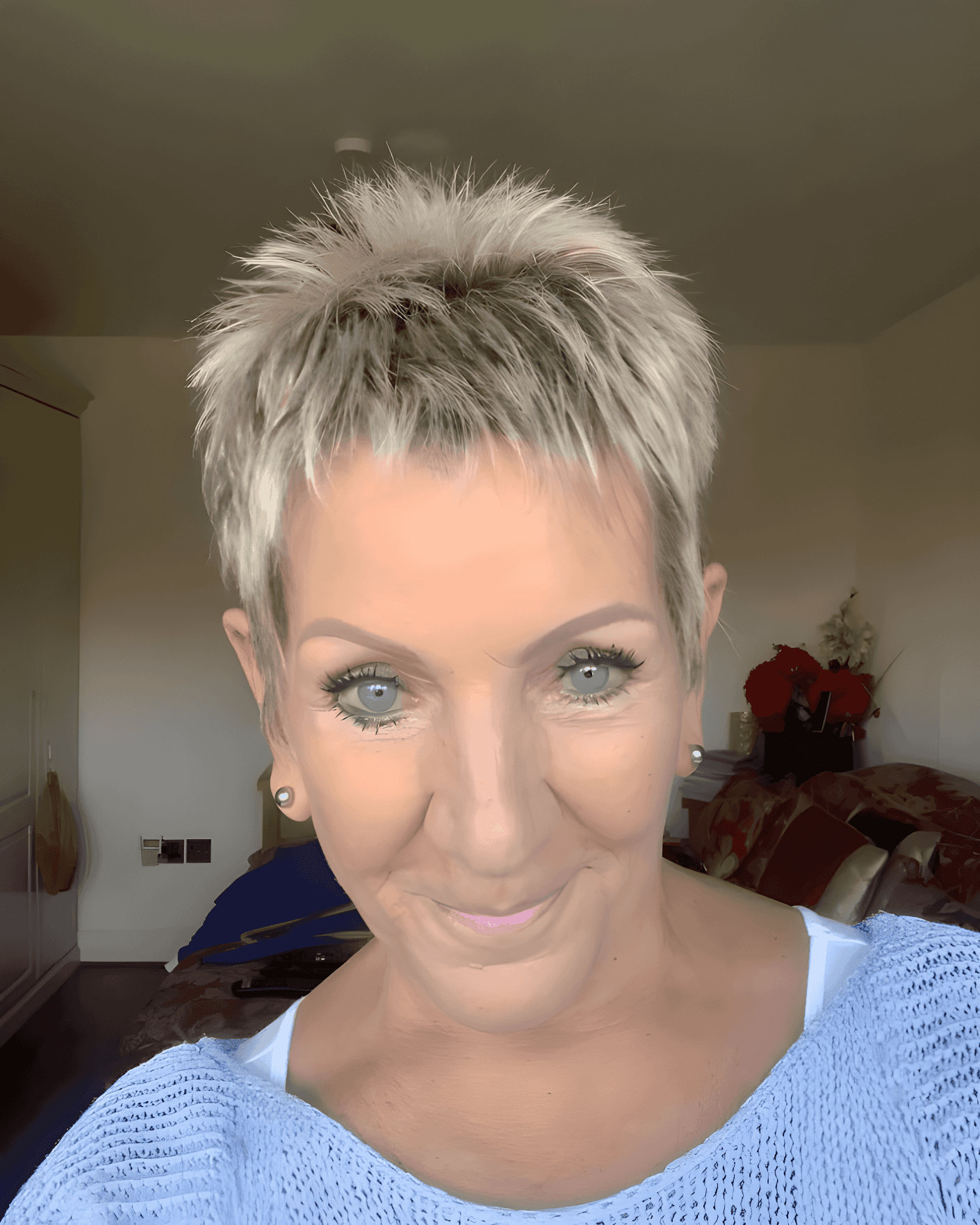 edgy blonde pixie style