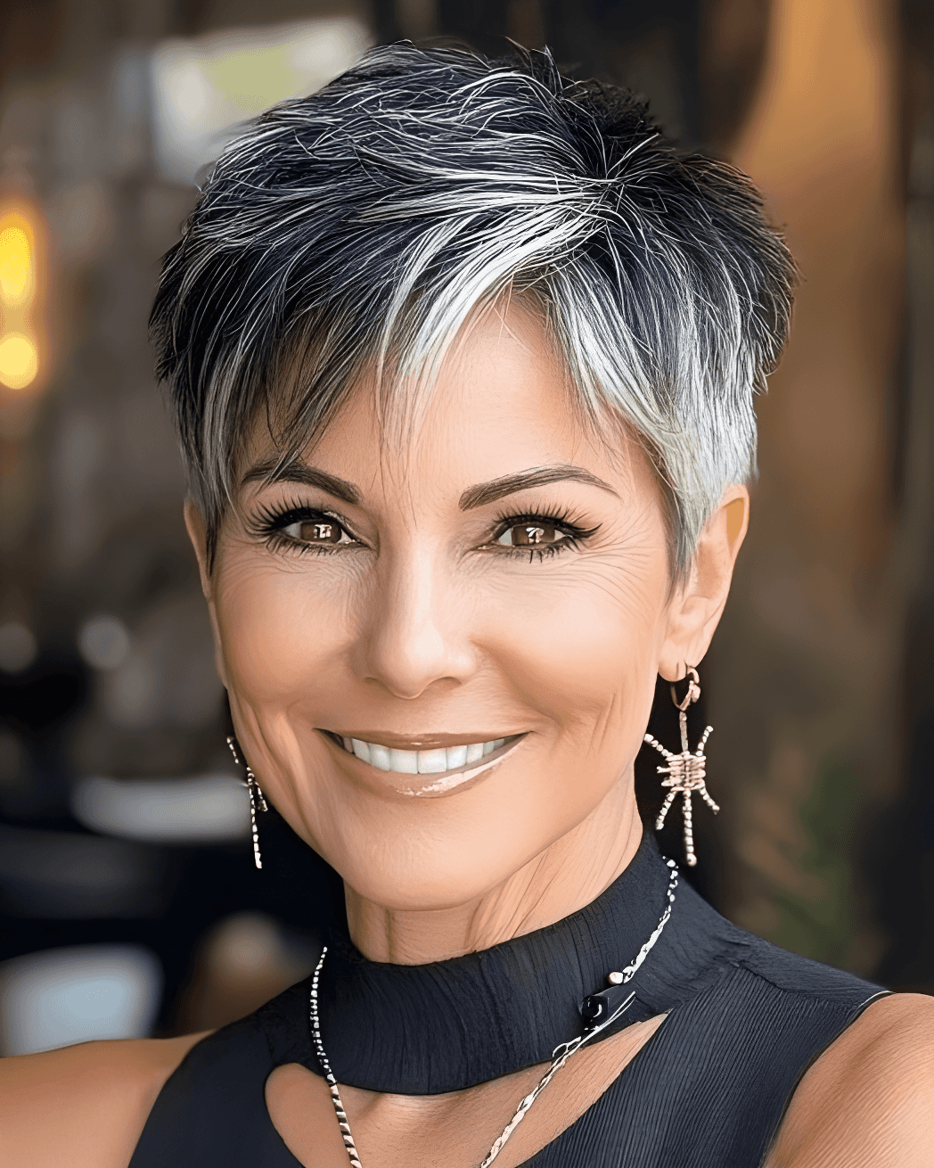 edgy silver pixie style