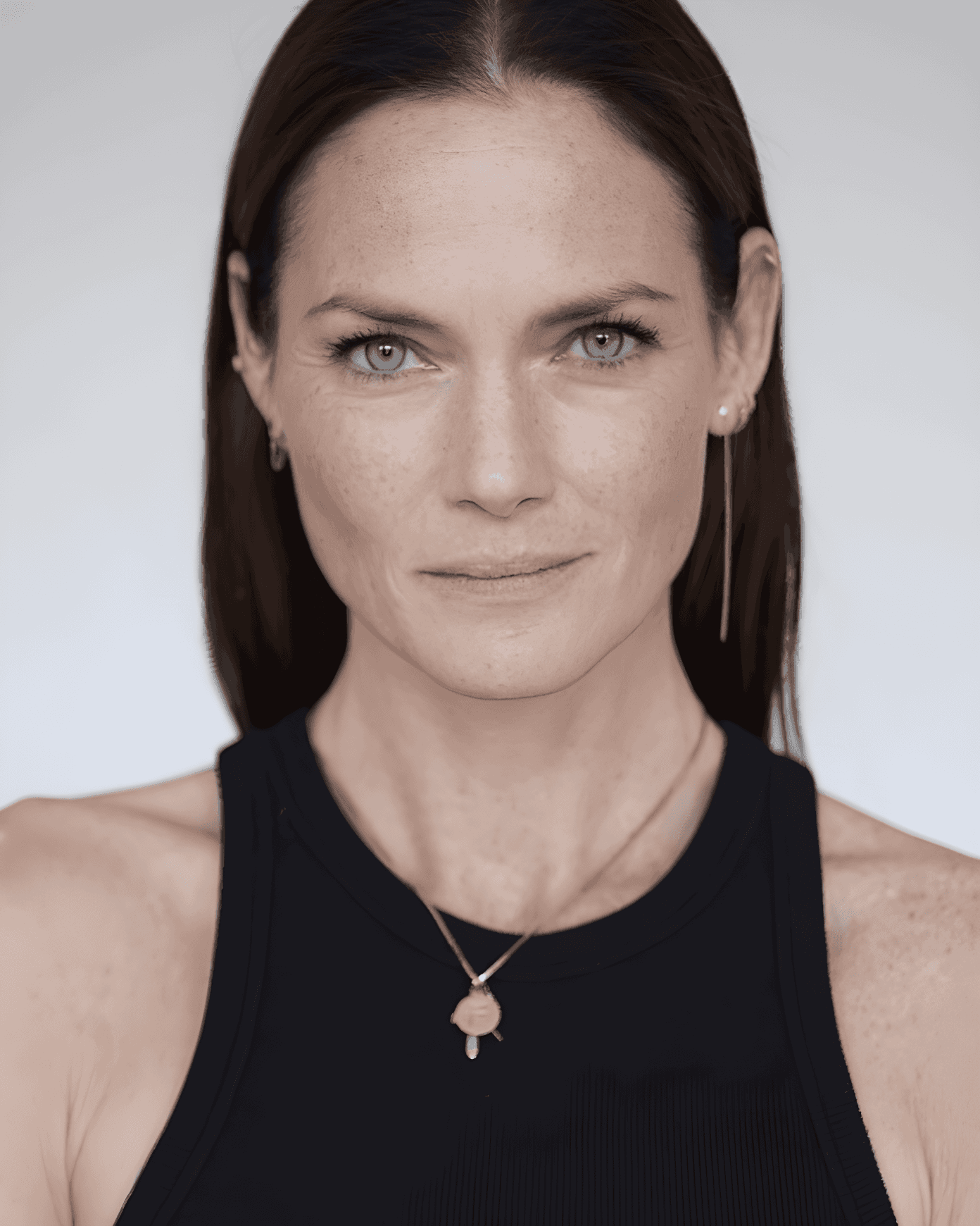 sleek middle part elegance