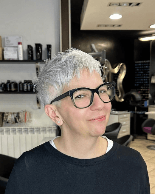 Effortless Silver Pixie Vibes