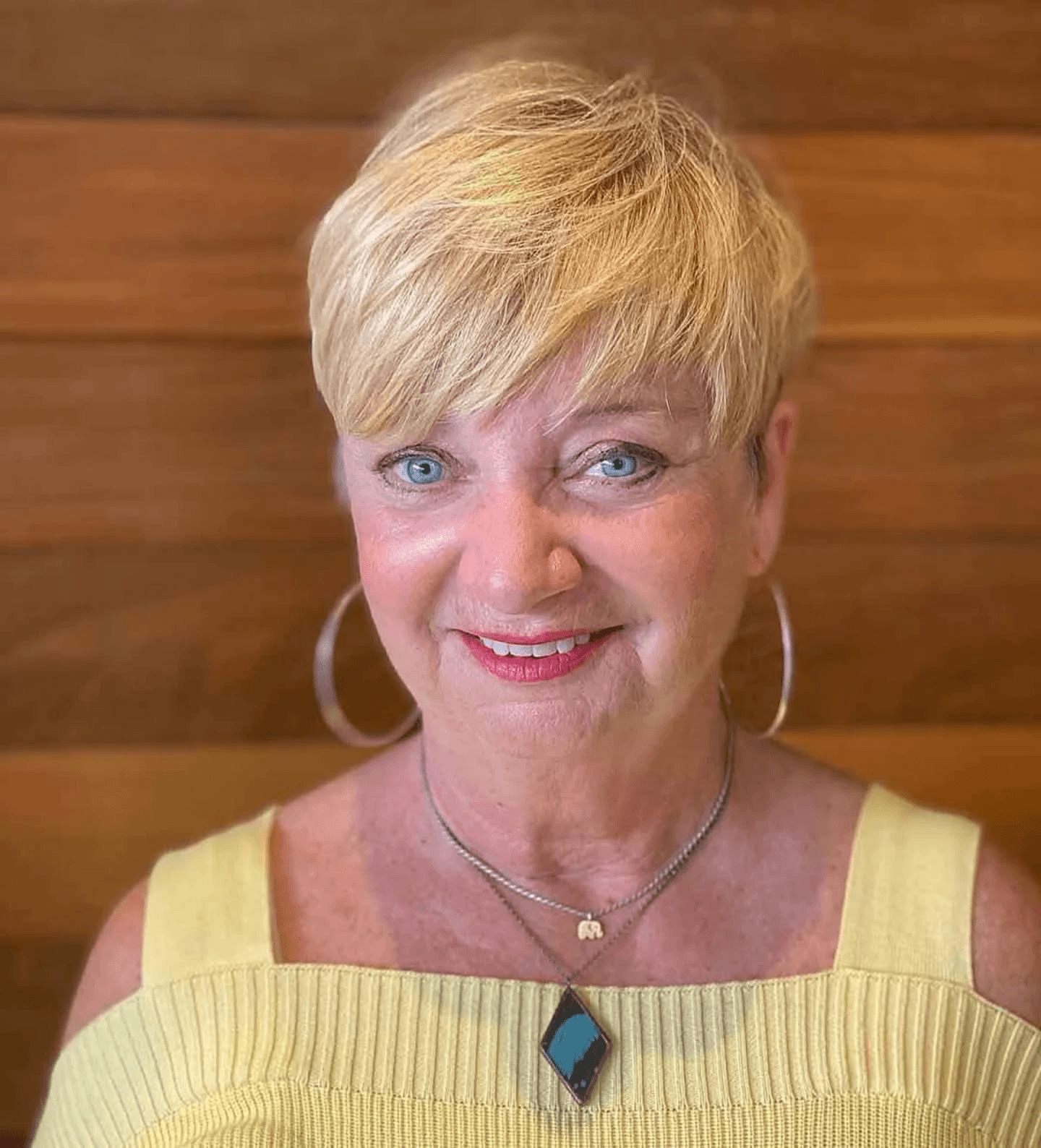 Bright Blonde Pixie Style