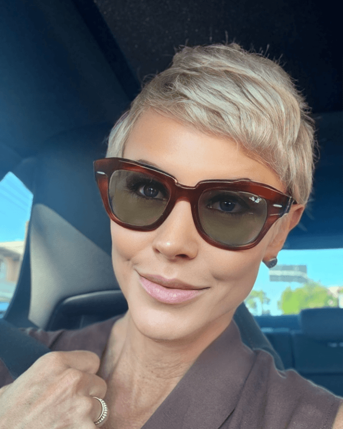 Edgy Platinum Pixie Vibes