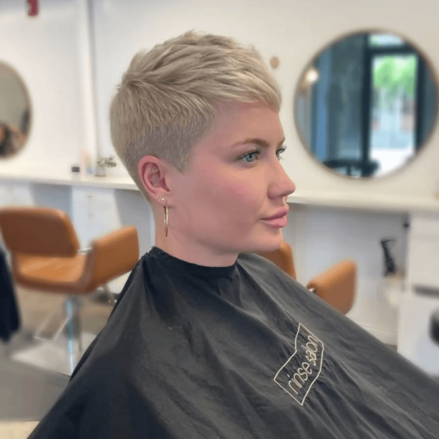 Edgy Platinum Pixie Vibes