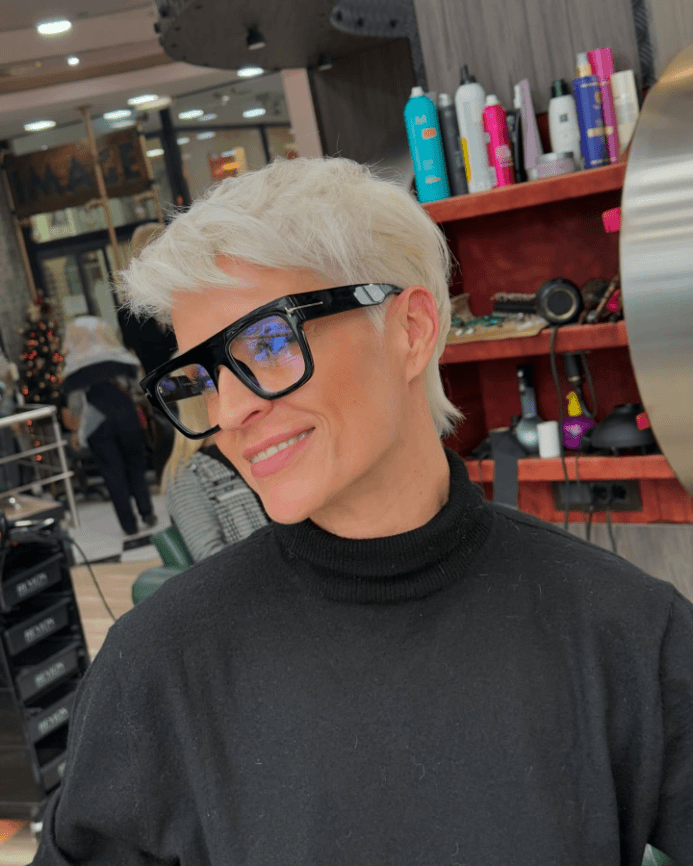 Edgy Platinum Pixie Vibes
