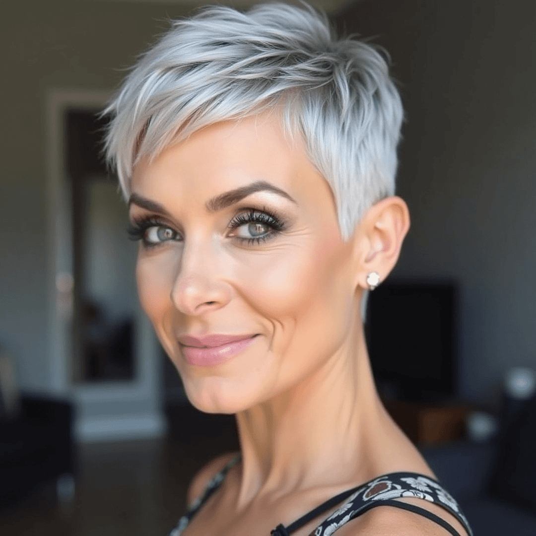 Edgy Silver Pixie Vibes