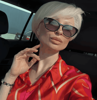 striking platinum blonde bob