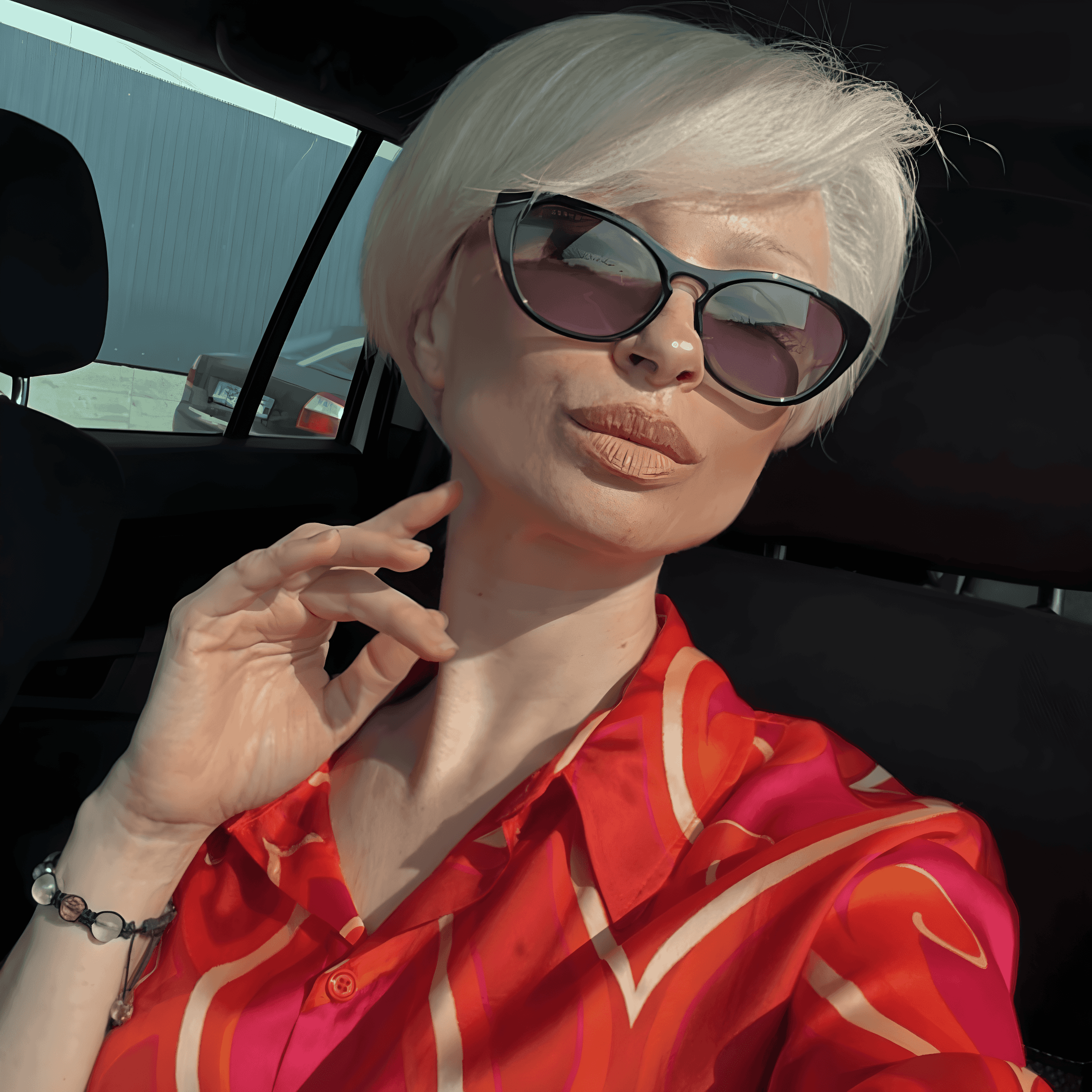 striking platinum blonde bob