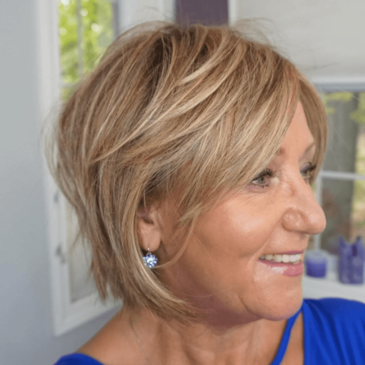 Sun-Kissed Brunette Bob