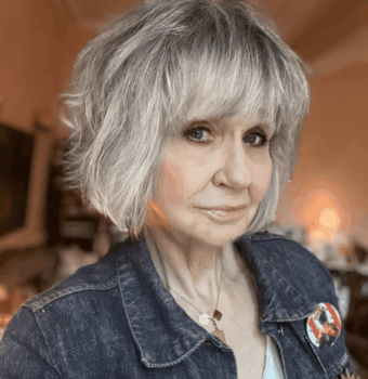 carefree tousled gray bob