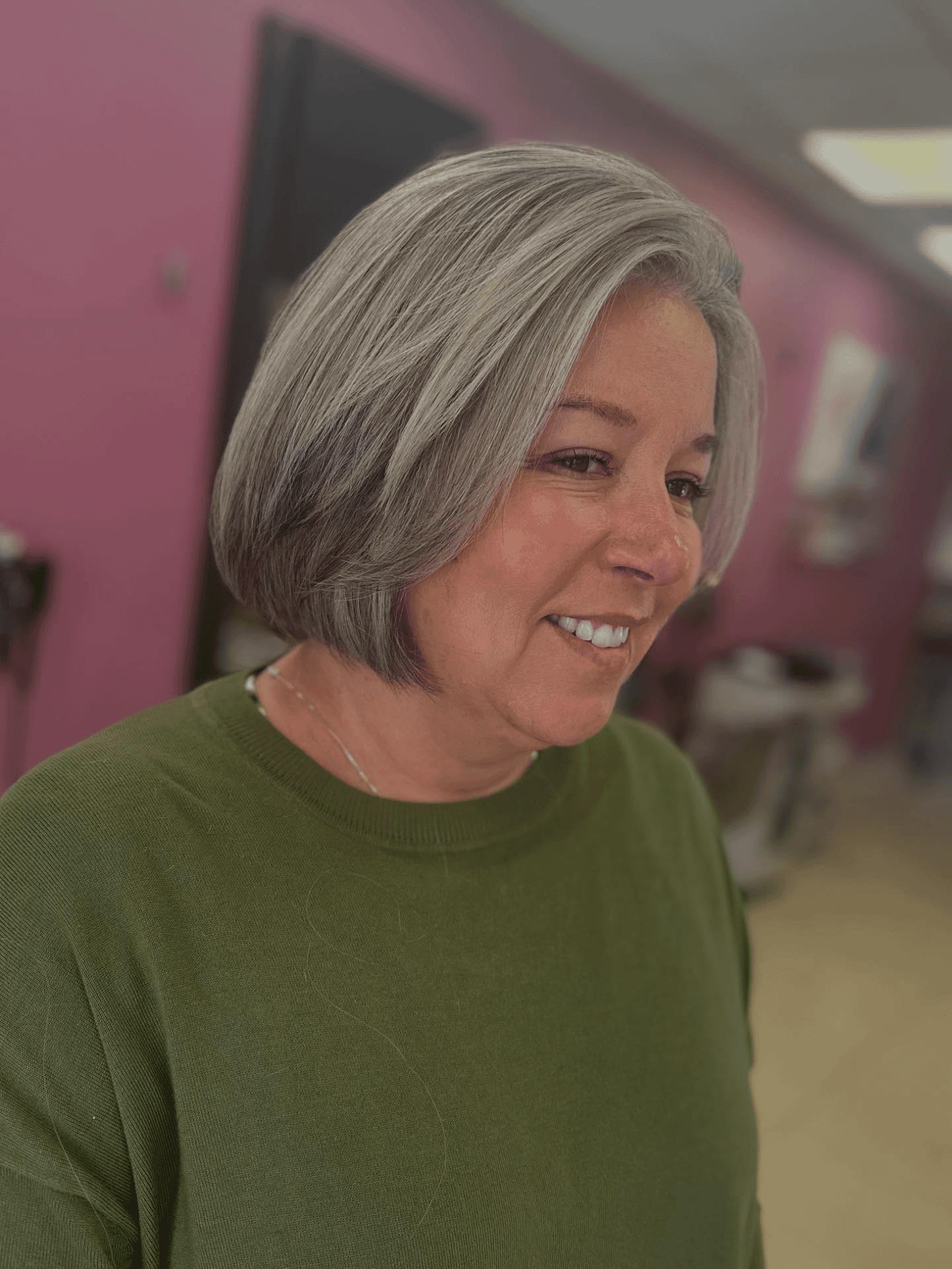 Elegant Grey Balayage Bob
