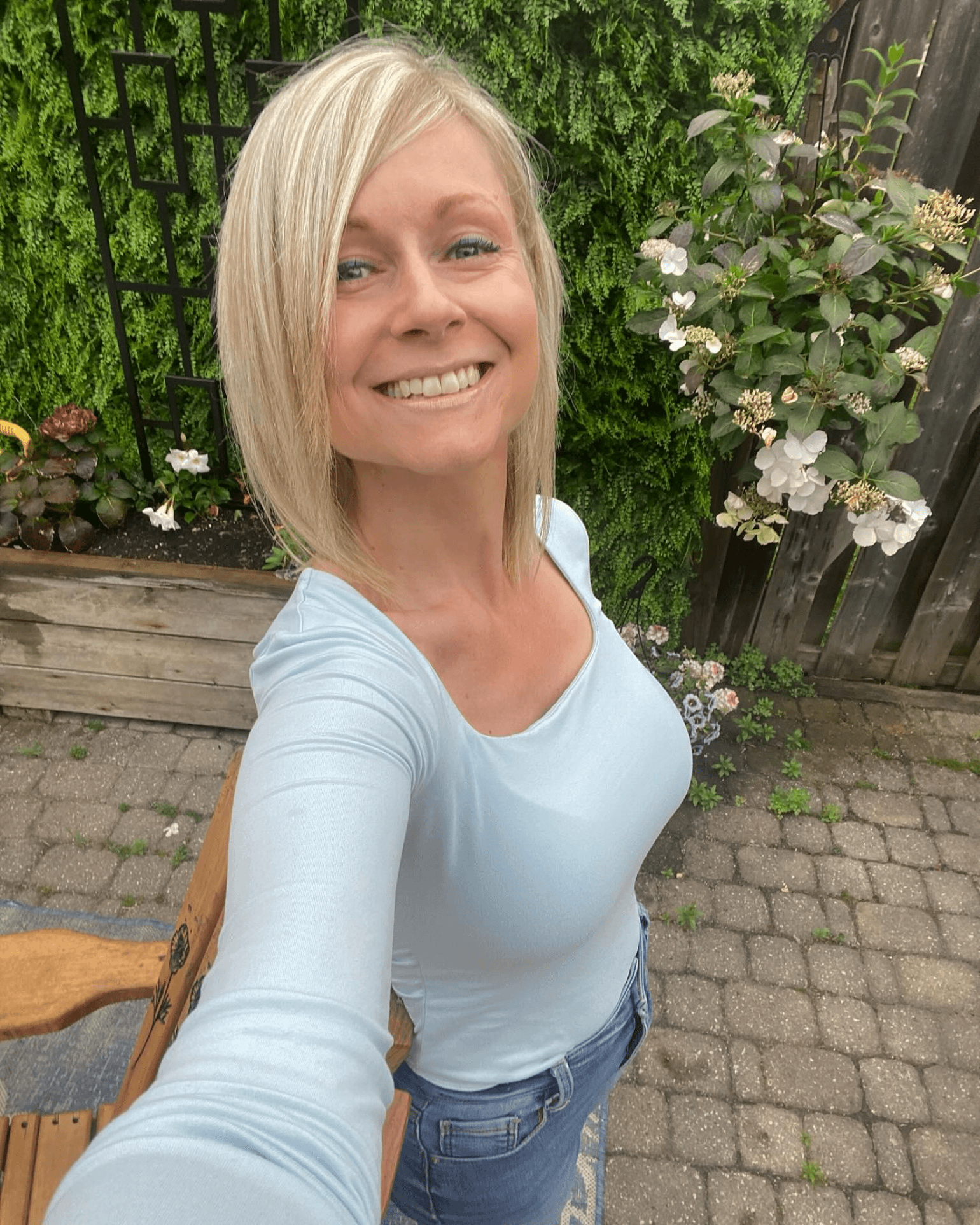 Platinum Blonde Layered Bob