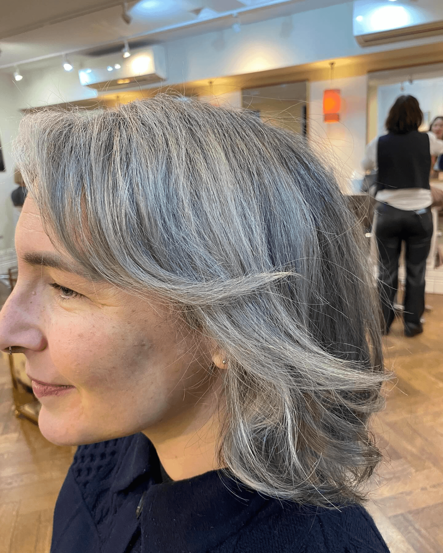 Silver Strands Flowing Gracefully