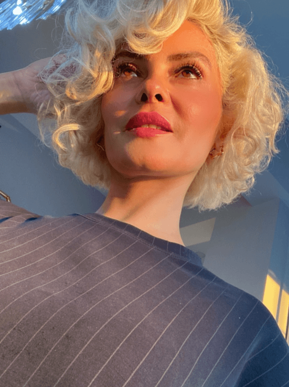 Bouncy Platinum Blonde Curls