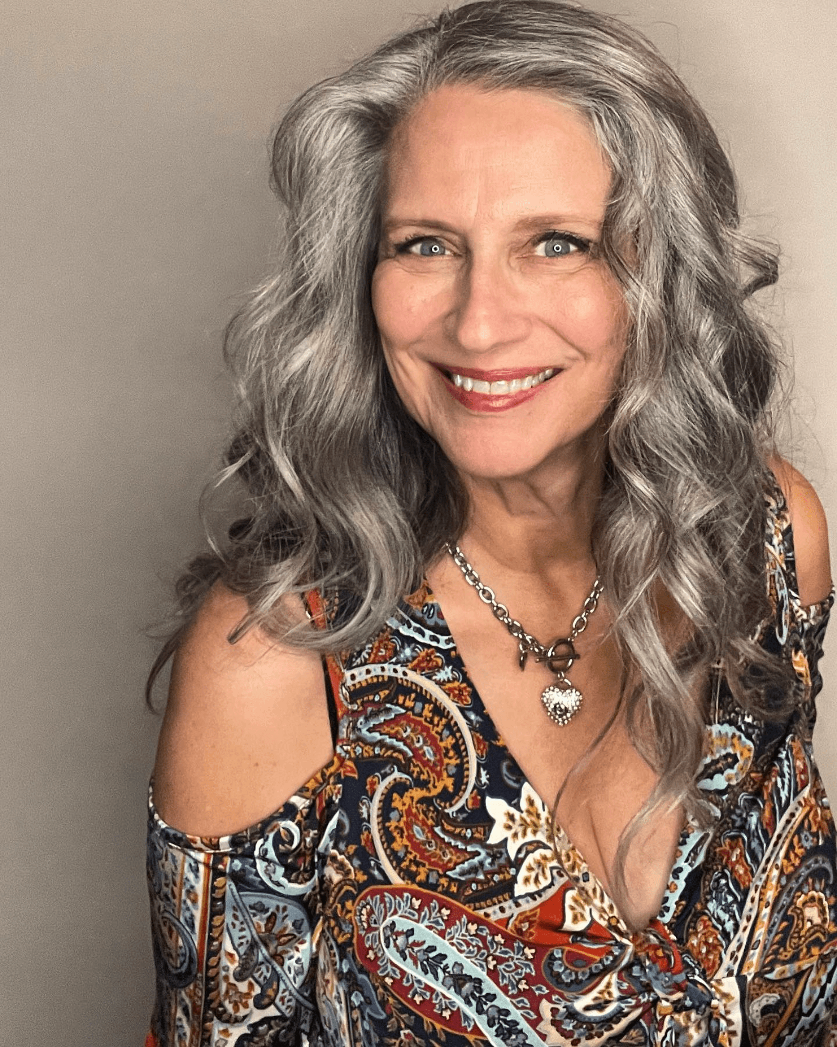 Elegant Silver Balayage Waves