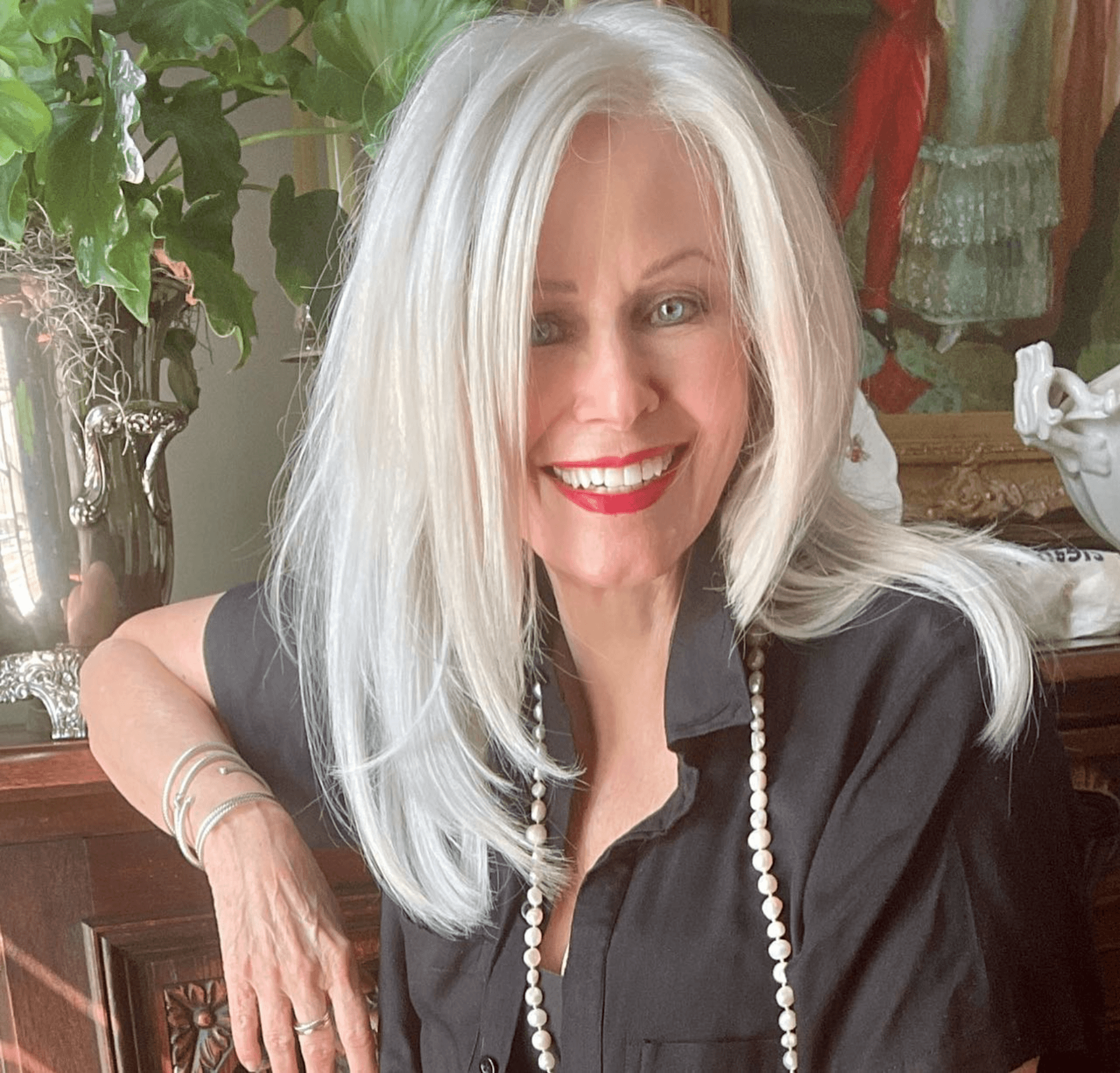 Radiant Silver Hair Glow