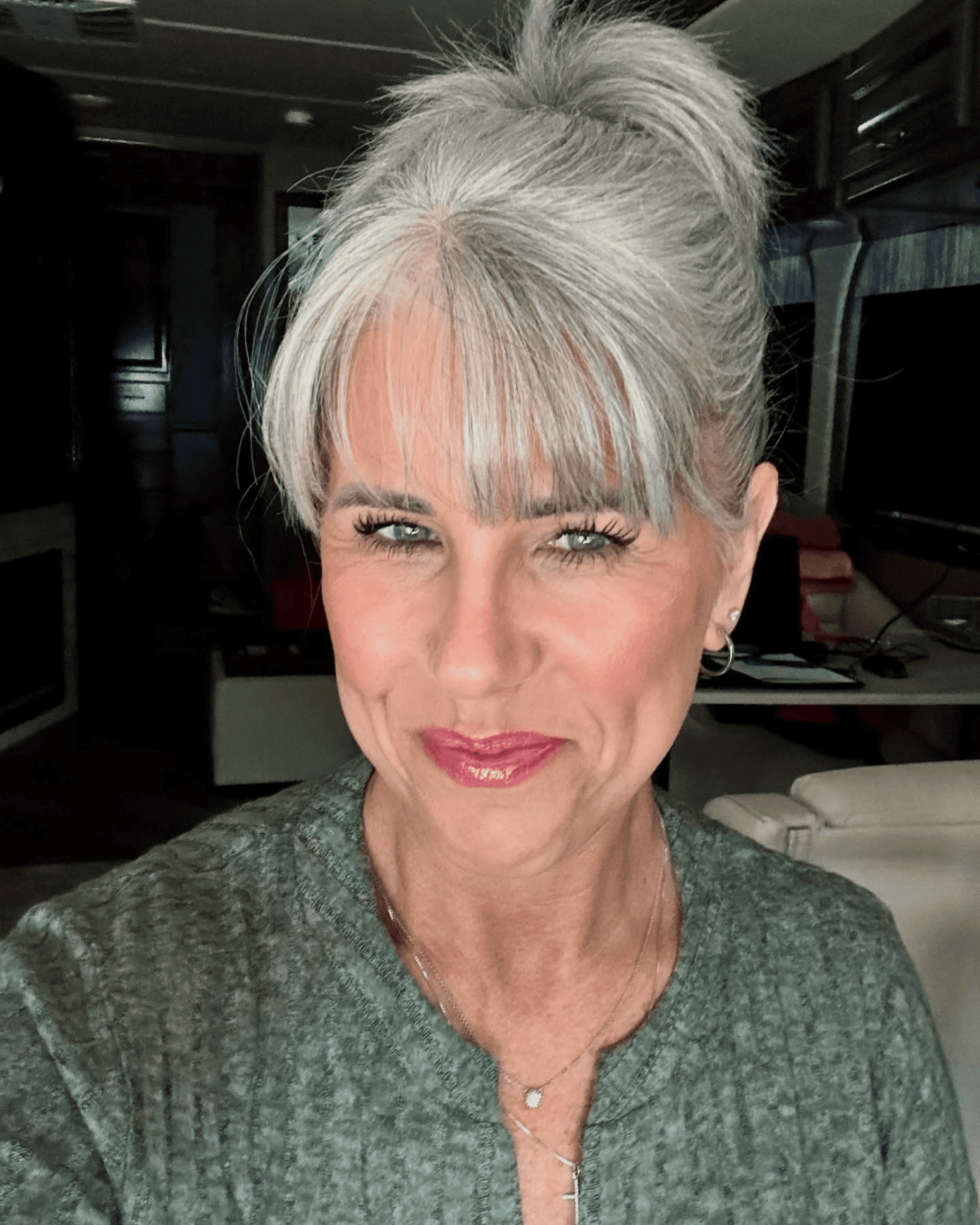 Sleek Ponytail with Bangs