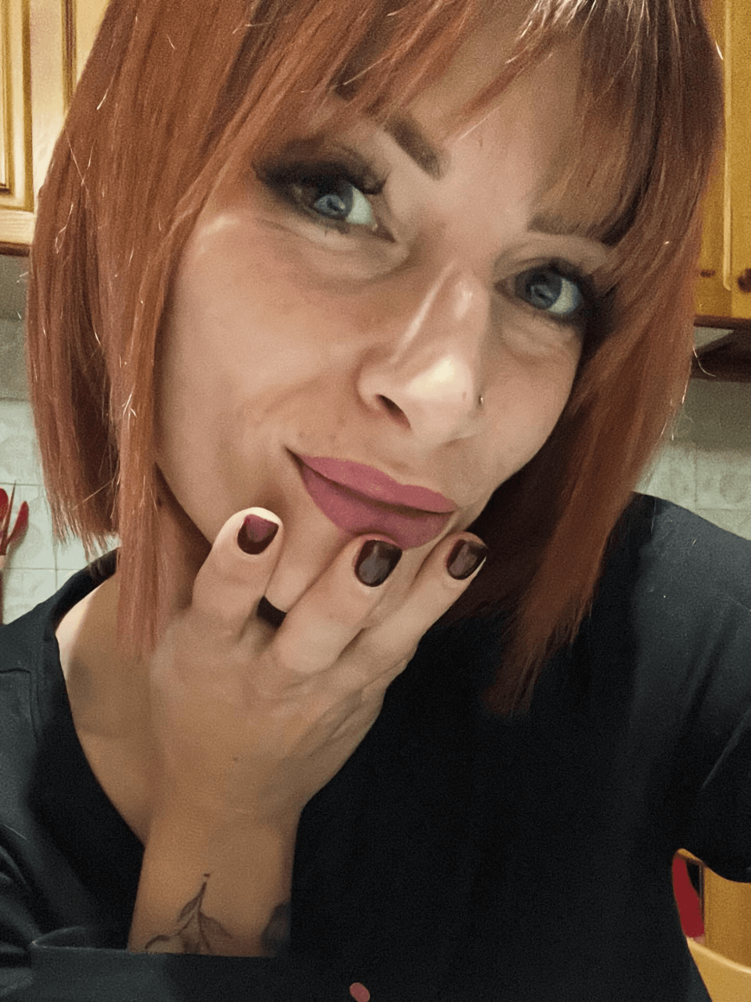 Textured Copper Angled Bob